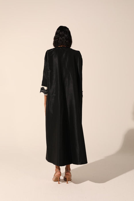 Crystal Embellished Abaya in Silk