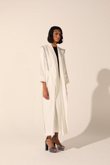 Bridal Crystal- Embellished Abaya in Crepe