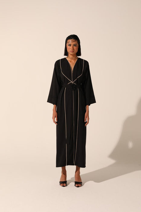 Belted Abaya in Crepe