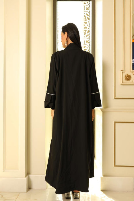 Pearl Coat Abaya in Crepe