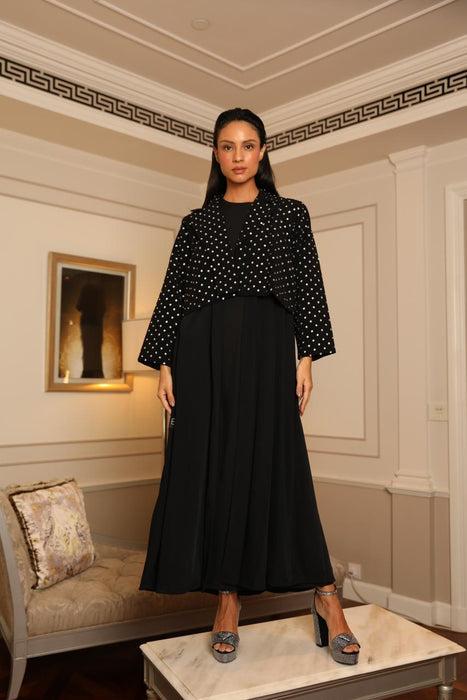 Crystal Embellished Coat Abaya