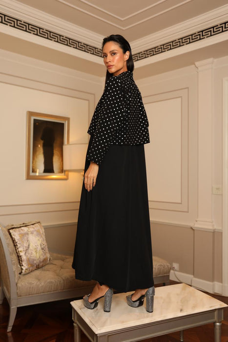 Crystal Embellished Coat Abaya