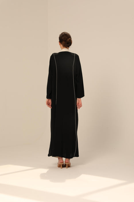 Stylish Work Black & White Abaya