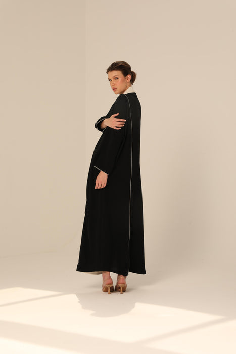 Stylish Work Black & White Abaya