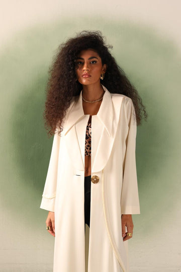 Classy White Coat Abaya