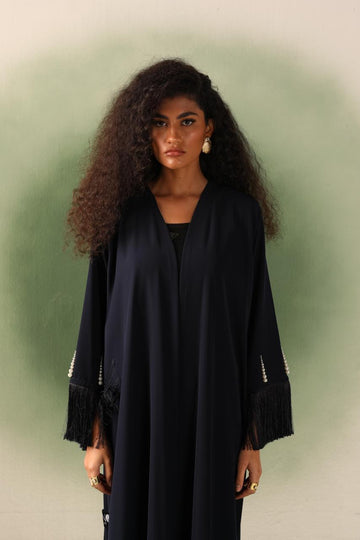 Chic Pearl Fringed Abaya