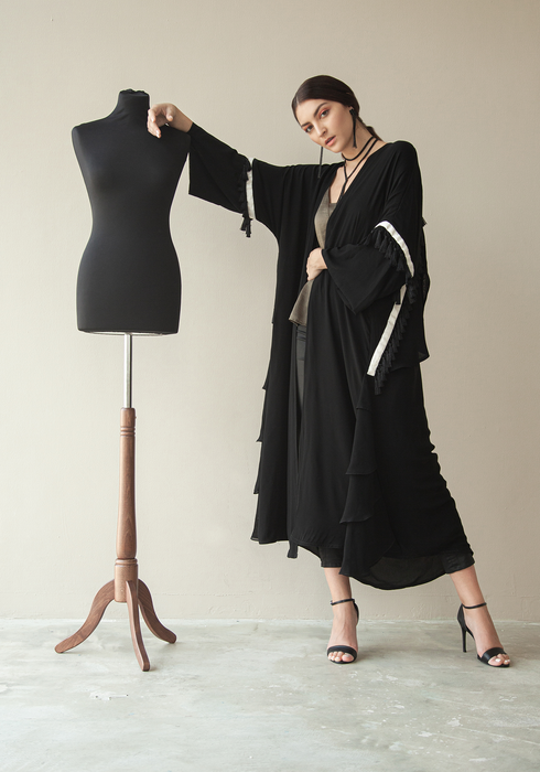 Black Tassel Abaya