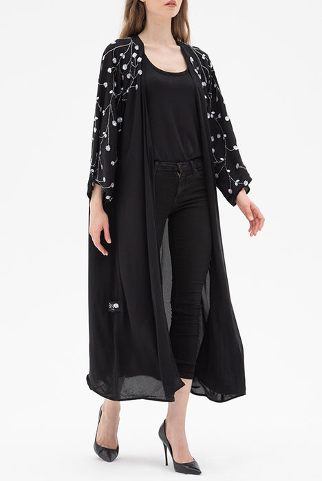 Black Floral Abaya Elna Line Black Floral Abaya ELNA LINE Abaya abaya.