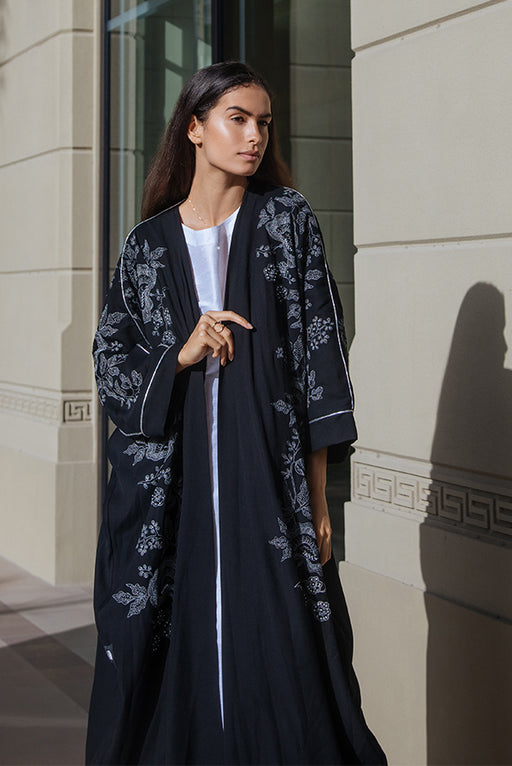 Floral Embroidered Abaya Elna Line Floral Embroidered Abaya ELNA LINE Abaya abaya.