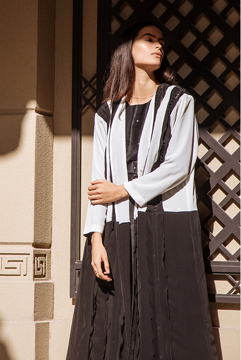 Ruffled Monochromatic Abaya