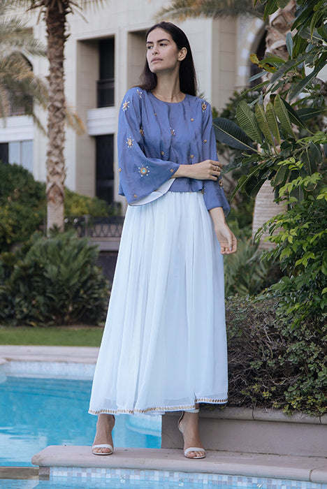 Blue and White Set Elna Line Blue and White Set ELNA LINE Set abaya.