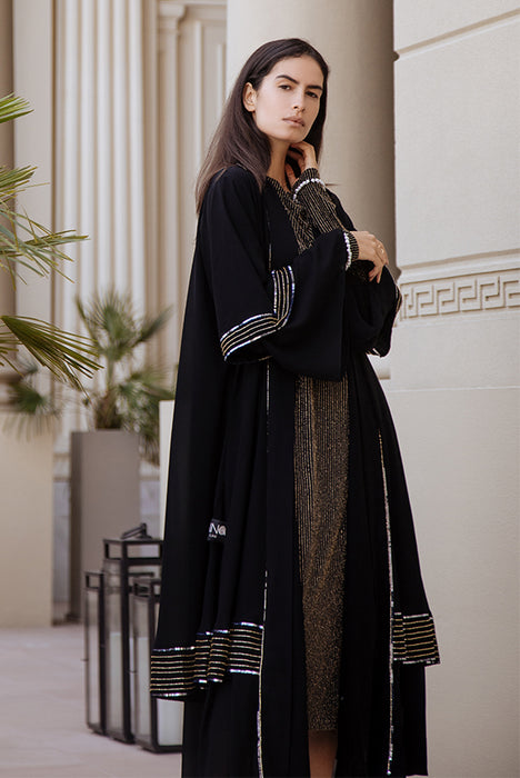 Embellished Layered Abaya