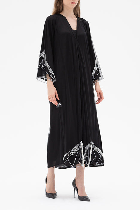 White Bead Embellished  Abaya Elna Line White Bead Embellished  Abaya ELNA LINE Abaya abaya.