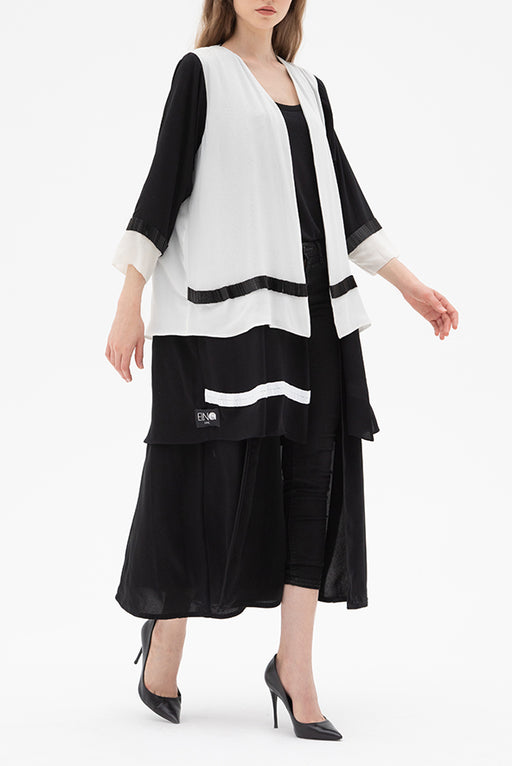 Black & White Embellished Abaya Elna Line Black & White Embellished Abaya ELNA LINE Abaya abaya.