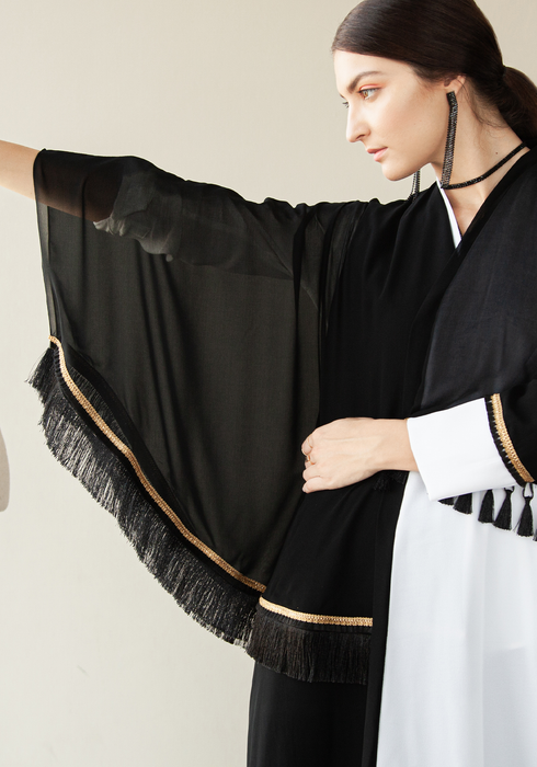 Contrast Tassel Abaya