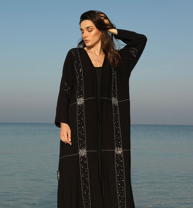 ELLE EMBROIDERED LINEN ABAYA