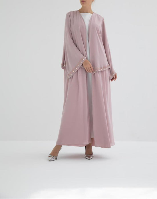 Pink Pearl Embroidered Abaya