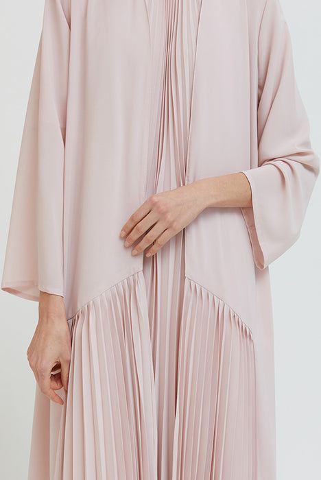 Blush Crepe Pleated Abaya