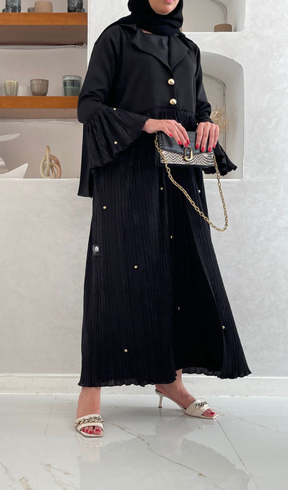 Golden Button Coat Abaya