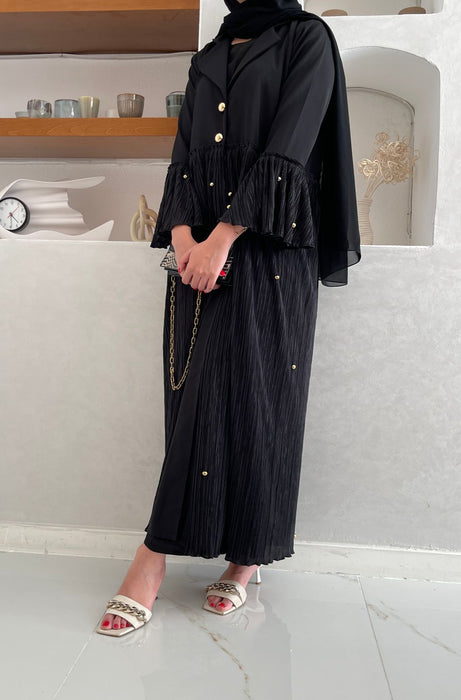 Golden Button Coat Abaya