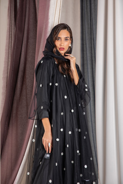 POLKA DOT TULLE ABAYA