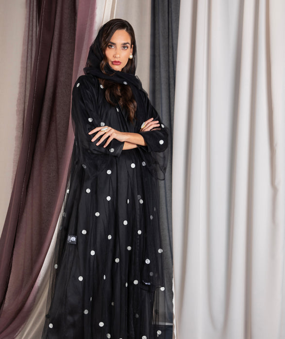 POLKA DOT TULLE ABAYA