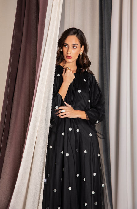 POLKA DOT TULLE ABAYA