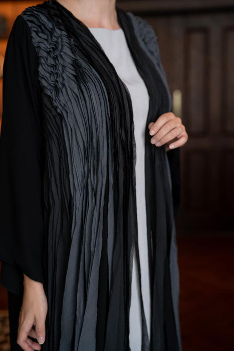 Colour Block Fringe Abaya