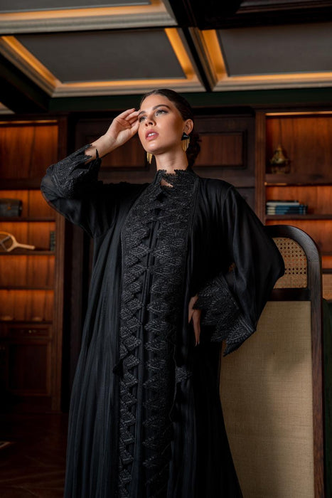 Tulle  Delicate Embroidery Abaya