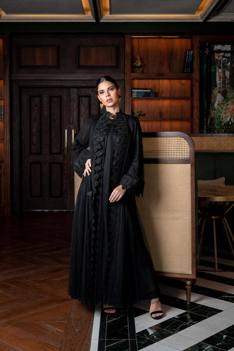 Tulle  Delicate Embroidery Abaya