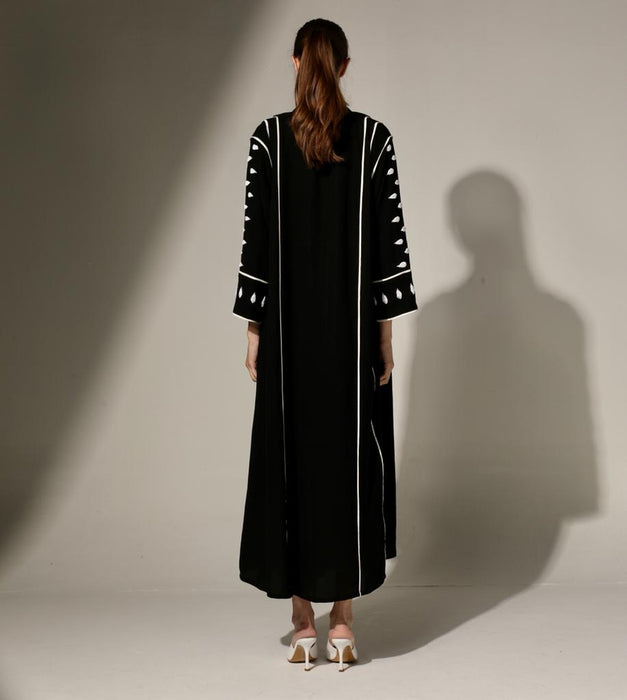 Elegant Embellished Layered Abaya