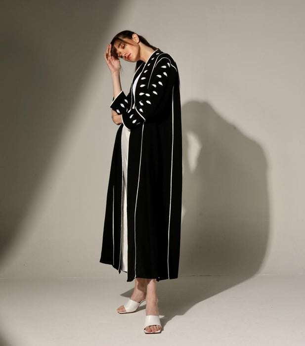 Elegant Embellished Layered Abaya