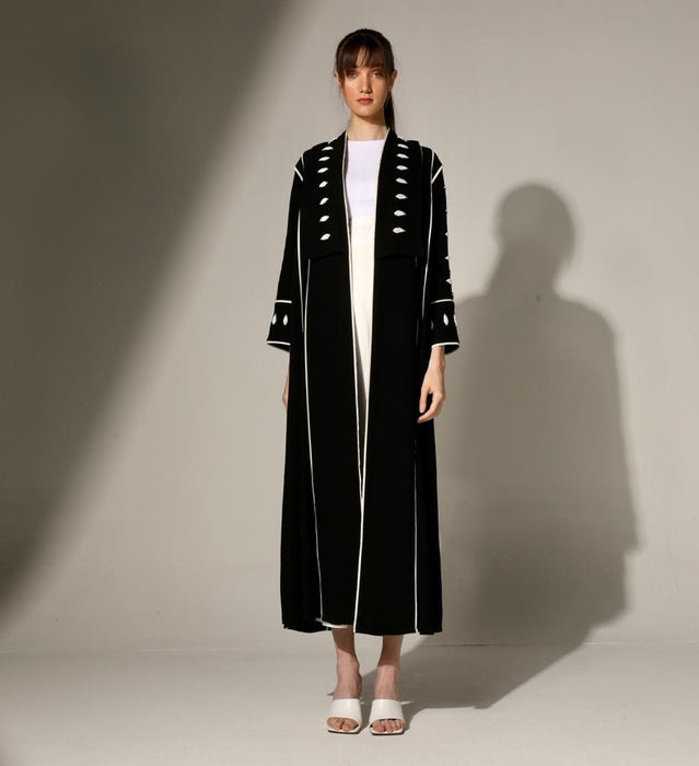 Elegant Embellished Layered Abaya