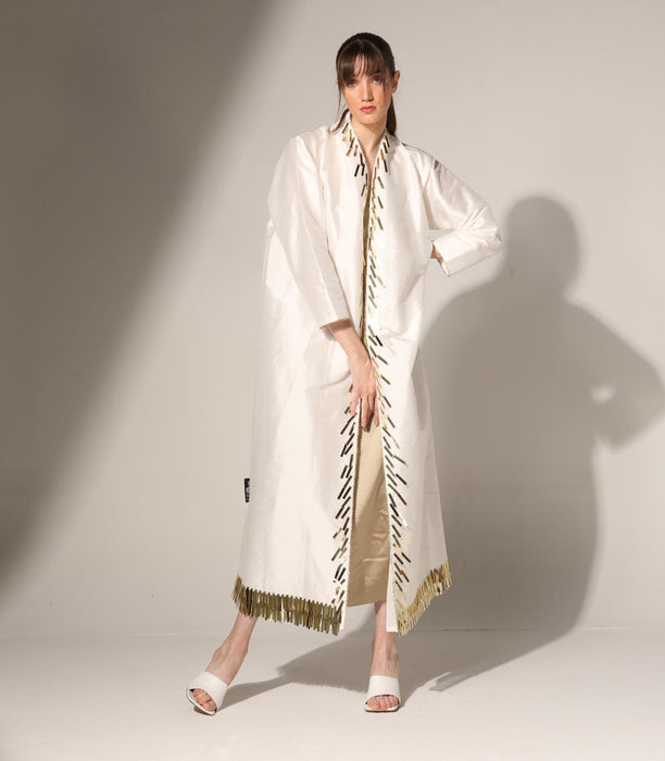 Contrast Gold Embroidered Abaya