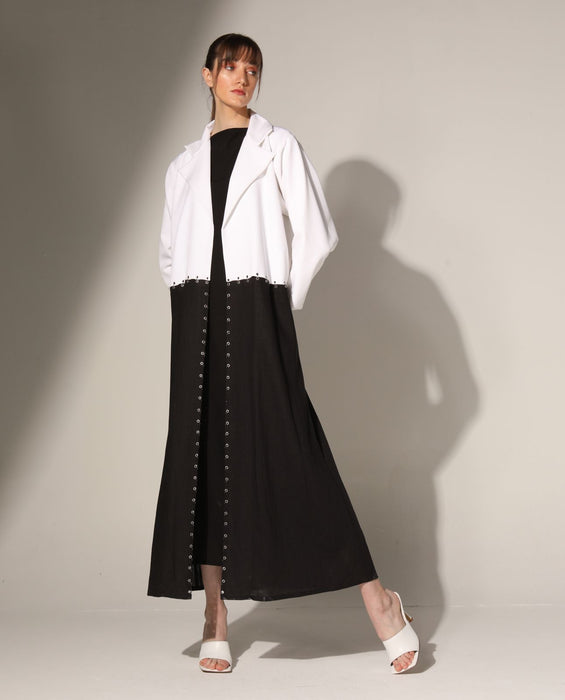 Eyelet Monochrome Abaya